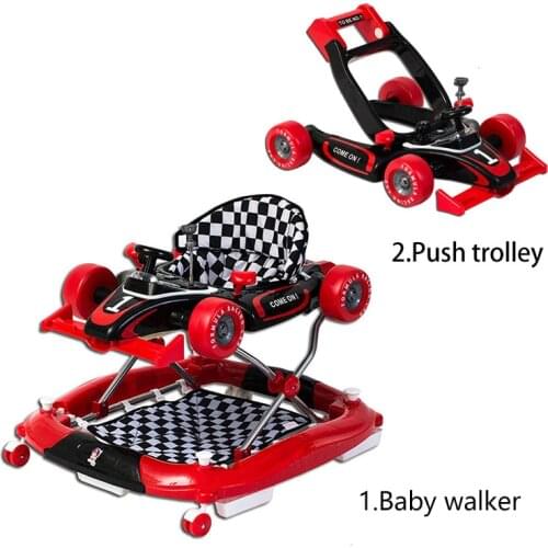 Multifunctional Anti-rollover Baby Walker Push Cart Toddler Walker Folding Trolly Safety Seat Balance Car Kick Scooter