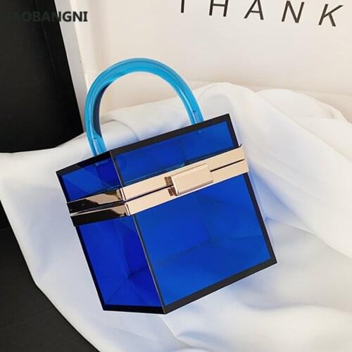 Fashion Clear Acrylic Womens Handbag Designer Transparent Clutch Evening Party Bags for Women Female Womens Bag Purses