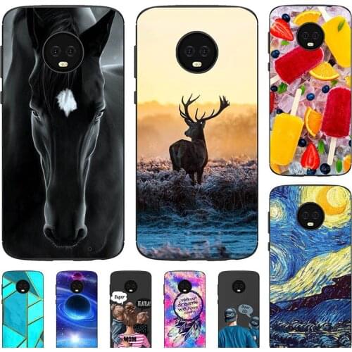 Fashion Bumper Cute Case For Moto G6 Plus Case For Moto G6 Play G 6 XT1925 Soft Silicone Cat Horse Flower Cover Back Shell