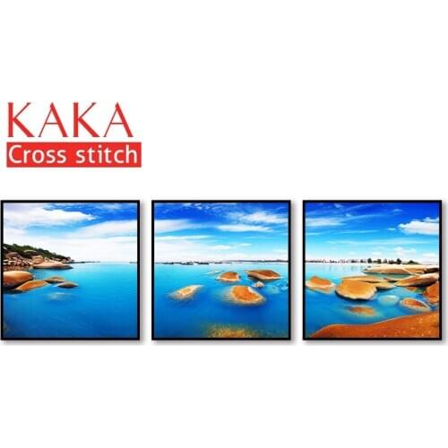 Cross stitch kits,Embroidery needlework sets with printed pattern,11CT-canvas for Home Decor Painting,Landscape Full NCKS013