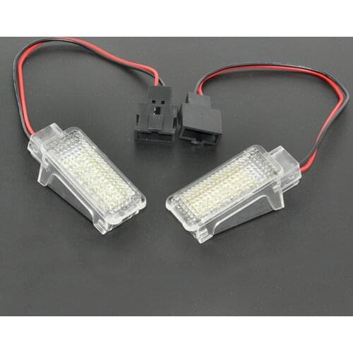 2Pcs 12V Car LED Courtesy Door Projector Light For Audi A3/A4/A6/VW/Skoda Foot Nest Lights Ghost Shadow Light Lamp 6500K White
