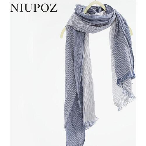 2017 Wholesale Brand Winter Cotton Scarf Men Warm Soft Tassel Bufandas Gradient Striped Unisex Long Shawl&Wrap M193