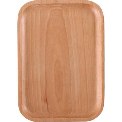 25x18cm Japanese style beech tray breakfast plate household solid wood rectangular fruit plate wooden tray bread tray tea tray