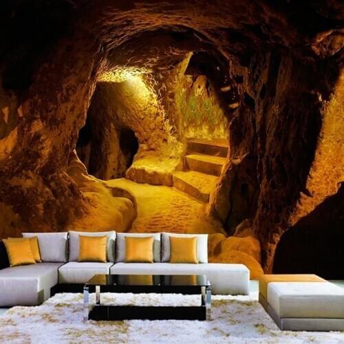 Custom Mural Stones Cave 3D Stereoscopic Large Mural Photo Wallpaper For Living Room Restaurant Kitchen Wall Art Decor Painting