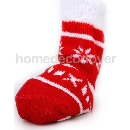 Xmas Snowflake Pet Dog Puppy Cat Non-Slip Socks Boots Bootie Paw Print Size S