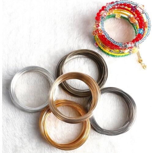 100 Loops 0.6mm Thick Memory Beading Steel Wire for DIY Jewelry Findings Bangle Bracelet Creative Handicraft Making