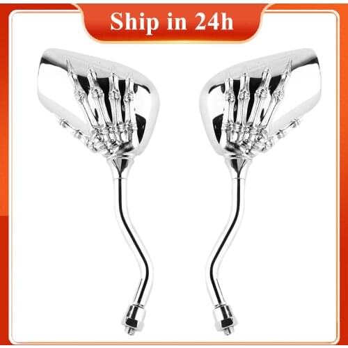 Universal High Quality Motorcycle Chrome SKELETON HAND Claw Side Rear View Mirrors 10mm New Drop Shipping