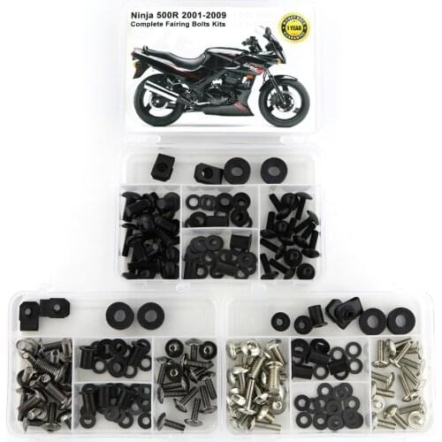 Fit For Kawasaki Ninja 500R 2001-2009 Motorcycle Complete Full Fairing Bolts Kit Speed Nuts Side Covering Screws