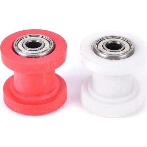 JETTING 1PC Motorcycle motorbike 8mm 10mm red White Chain Roller Tensioner Pulley wheel guide motocycle accessories