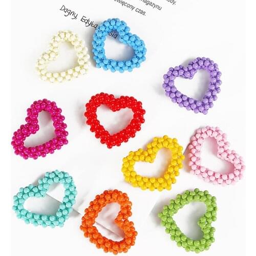 1pcs/lots Plastic Beads Imitation Pearl Beads Heart Stud Earrings Pendant For DIY Earrings Pendant Jewelry Accessories