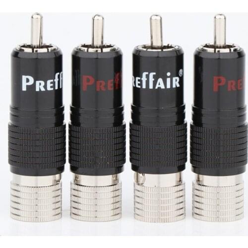 4pcs/lot Preffair Hifi audio Hi-End Rhodium Plated RCA audio Plug Connector