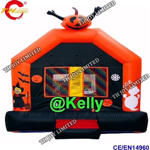 Free door shipping inflatable bouncer for halloween, pumpkin inflatable bouncy castle, durable inflatable halloween bounce house