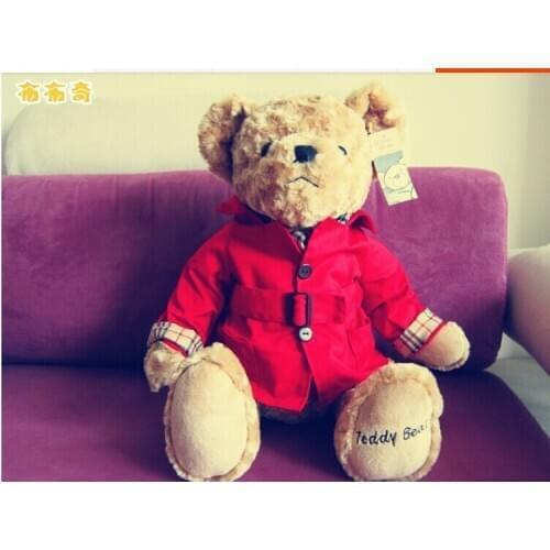 Big size lovely Teddy bear toy plush red Dust coat bear toy doll gift about 40cm 0034