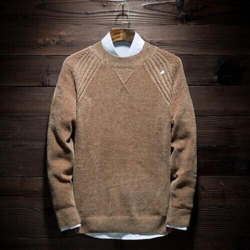 MRMT 2021 Brand Winter Mens Sweater Round Collar Youth Pullover for Male Pure Color Knitwear Long Sleeves Sweater