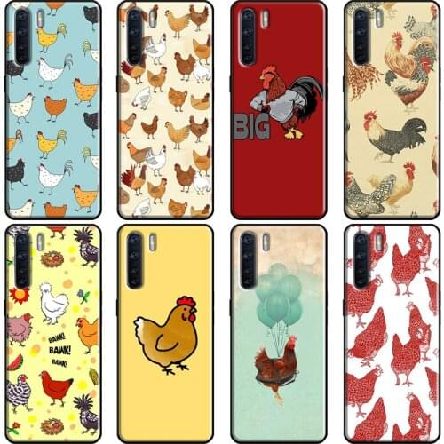 Cartoon Chicken Rooster Case For OPPO Reno 2 Z 4 Pro A5 A9 A31 A53 2020 A1K A3S A5S A15 A52 A72 A83 F5 F7 Cover