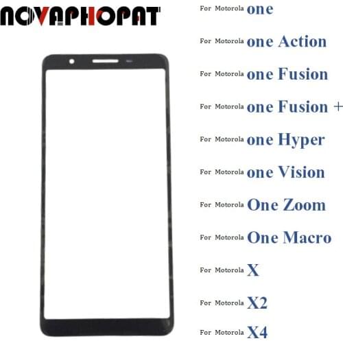 Black Digitizer LCD Sensor Glass For Motorola Moto One Action Fusion Plus + Hyper Vision Touch Screen Glass lens Panel