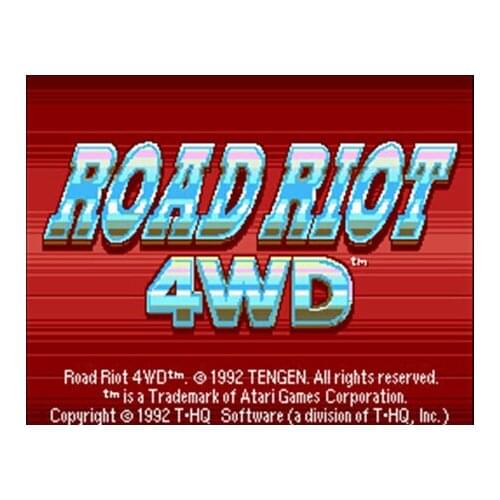 Road Riot 4WD NTSC Version 16 Bit 46 Pin Big Gray Game Card For USA Game Players