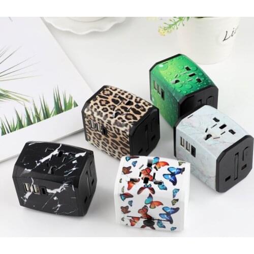 FRON International Universal Dual USB Plug Socket Converter Multi-function Portable Travel Charger Power Adapter US UK EU AU