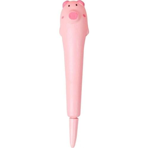 Gel Pen Pressure Relief Anti-drop Sponge Fancy Squeeze Toys Cute Pig Shape Signature Pen Students Stress Relief Toy