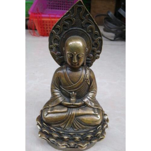 Metal Crafts Asian antique antiques Collection Chinese carving Buddha copper statue free shipping