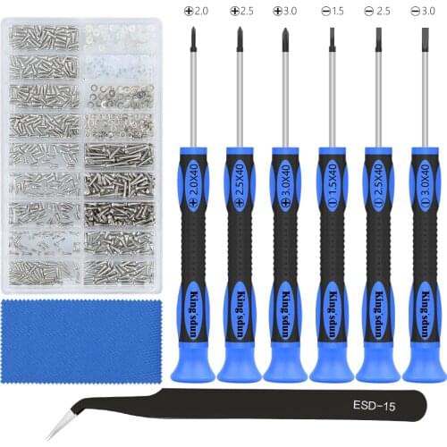 KINGSDUN Screwdriver Set 10 in 1 Eyeglass Repair Tool Kit Glasses Precision Screwdriver Tweezer Set Watch Repair Tools