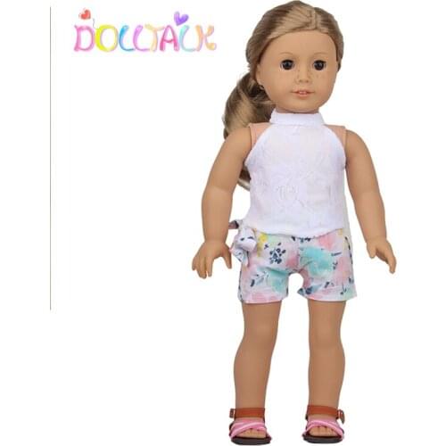 Doll Talk 43 Cm New Baby Born Clothes Silk Lace Shirt With Colorful Bowknot Shorts For 18''American Doll Accessories For Girls