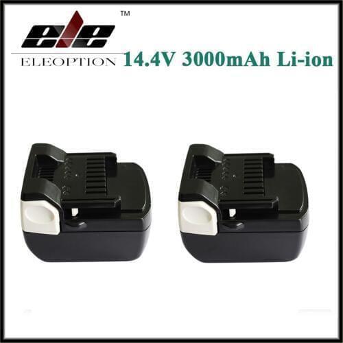 2 PCS Eleoption 3000mAh 3.0Ah 14.4V Li-ion Battery For Hitachi DH 14DSL,329083, 329877, 329901, BSL1415, BSL1430