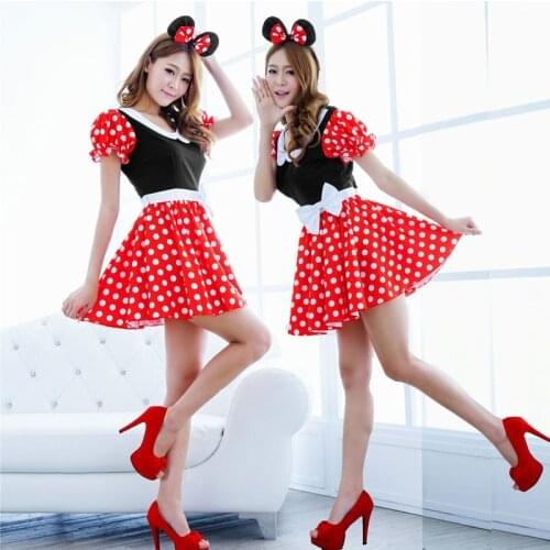 Adult Cute Cartoon Outfit Nifty Minnie Princess Christmas Cosplay Halloween DS Nightclub Costume Japanese Anime Xmas Dress BY005
