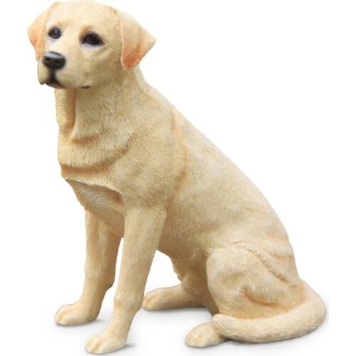 Fashion Labrador Retriever Sitting Posture Simulation Dog Model Car Handicraft Furnishings Figurines Miniatures Decoration Craft