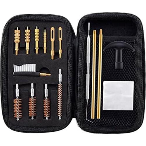 16Pcs/Set Gun Cleaning kit for .22/.357/.38/9mm/.45 Caliber Pistol Tactical Cleaning Brush Brass Jag Hunting Cleaning Tool Kit