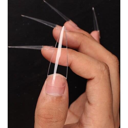 Long Stiletto Sharp 100/500Pcs Fake Nails Tips 10 Sizes Half Cover Acrylic False Nail Art Suitable For Professional Salon Tools