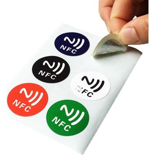 6PCS/Set 213 NFC Tags Sticker, 144 Bytes Memory Programmable for NFC Enabled Devices, NFC Tag, Instantly Shares Social Media