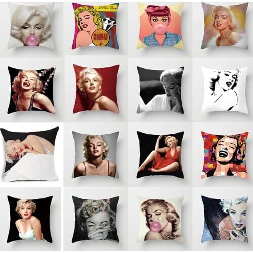 Marilyn Monroe Cushion Cover Movie Star Throw Pillow Case for Home Chair Sofa Decoration Square Pillowcases