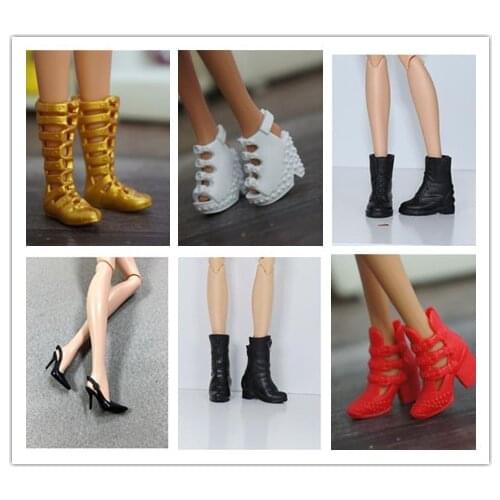 5pair/lot New Original Princess Shoes for 1/6 BABI/FR/IT Dolls Fashion Female Doll High-heels Casual Shoes Boots Accessories