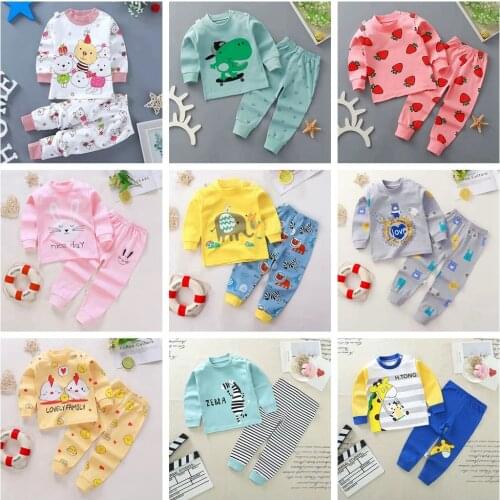 Mickey pajamas for kids Children Pajamas Sets Kid Long Sleeve Set Baby Boy Cotton Cartoon minnie Girl Sleepwear