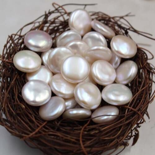 WHOLESALE Round Button Shape 11-12mm Size Natural Real Pearls, Loose Freshwater Irregular Baroque Pearls, 10PCS/LOT