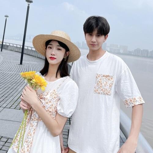 Couples summer a dress a temperament T - shirt suit couples clothes couples clothing