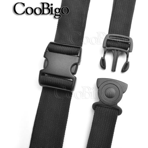 5pcs 4 Style Side Release Buckle Plastic Black Dual Adjustable for Tactical Backpack Strap Belt Dog Collar Webbing Accessories