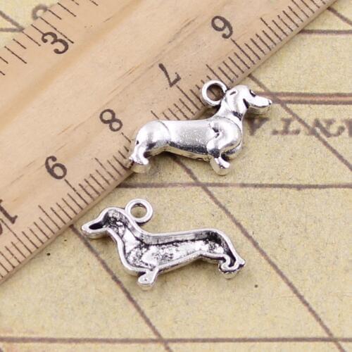 30pcs Charms Dog Dachshund 20x15mm Tibetan Bronze Silver Color Pendants Antique Jewelry Making DIY Handmade Craft For Necklace