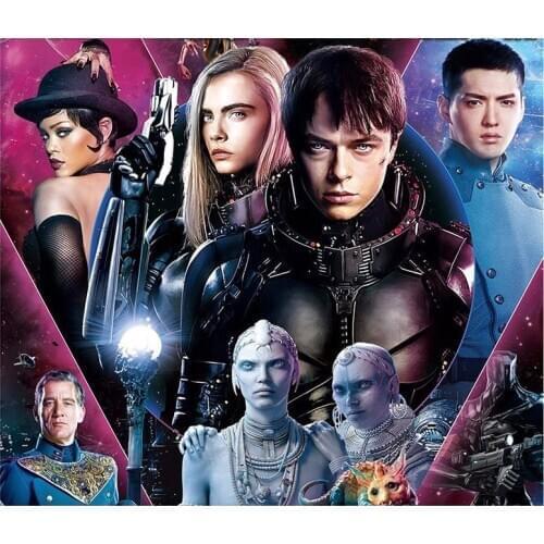 Full Round Diamond Painting Movie Poster"Valerian And The City Of A Thousand Planets"3D Embroidery Cross Stitch Home Decor Y451