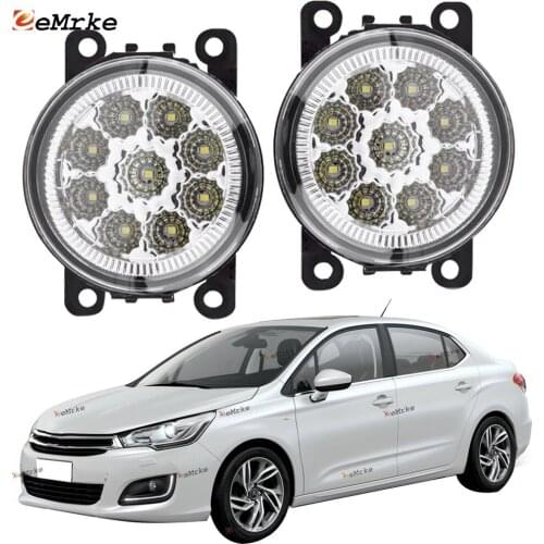 EEMRKE 2-PCS Car-Styling for Citroën C4 Lounge Latam 2013 2014 2015 2016 2017 2018 9-Pieces Led Fog Lights H11 12V Fog Head Lamp