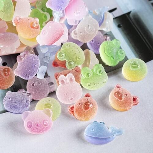 30pcs Bear/frog/rabbit Animals Soft Candy Jewelry Earring Hair Accessories Materials DIY Craft Supplies Phone Shell Patch Arts