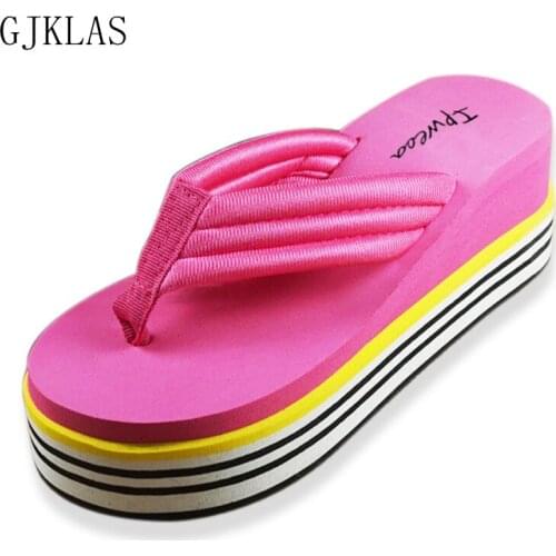 Size 41 Platform Wedges Shoes for Women Flip Flops Summer Beach Sliders Shoes Woman Slippers High Heels Sandals Women Slipper