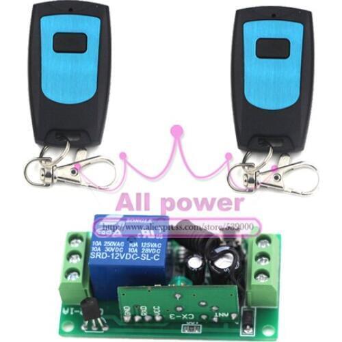 DC12V 10A 1CH Radio Controller RF Wireless Remote Control Switch System,315/433 Mhz, 2 Transmitters and 1 Receiver