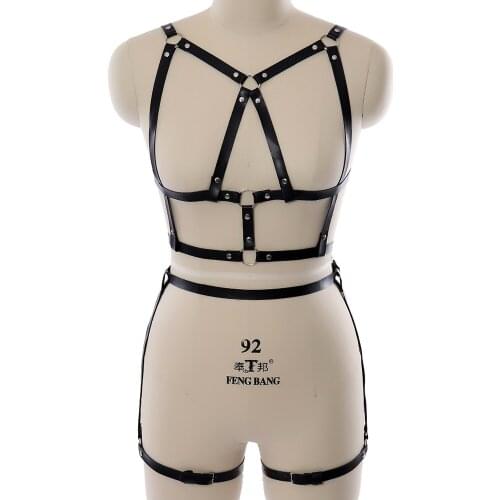 Punk Rock Stylish Accessories Fashion Chest Harness Women Men Gothic Handmade PU Leather Harness Belts Body Bondage Waist Straps