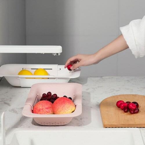 Multi-Use Kitchen Drying Rack Over Sink Dish Drying Rack Adjustable Fruit Vegetable Meat Organizer Tray Expandable Drainer Rack