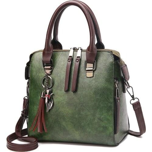 Vintage PU Leather Ladies HandBags Women Messenger Bags TotesTassel Designer Crossbody Shoulder Bag Boston Hand Bags Hot Sale