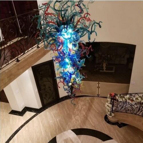 110/220v AC Led Bar Light Office Hotel Lobby Mouth Blown Glass Modern LED Chandelier Pendant