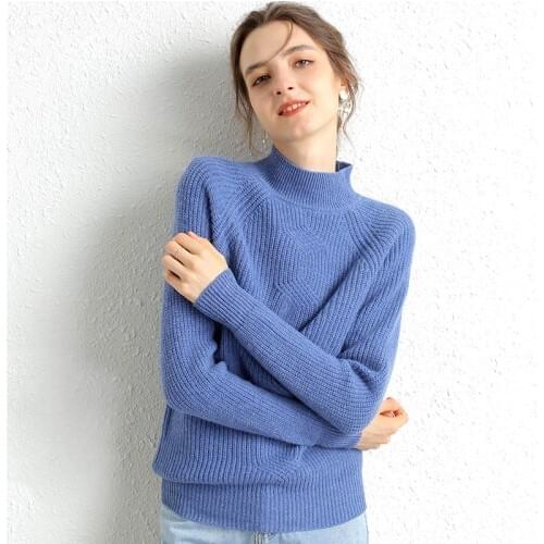 100% Merino Wool Cashmere Sweater Women Turtleneck 2021 Autumn Winter Warm Long Sleeve Pullover knitted Jumper