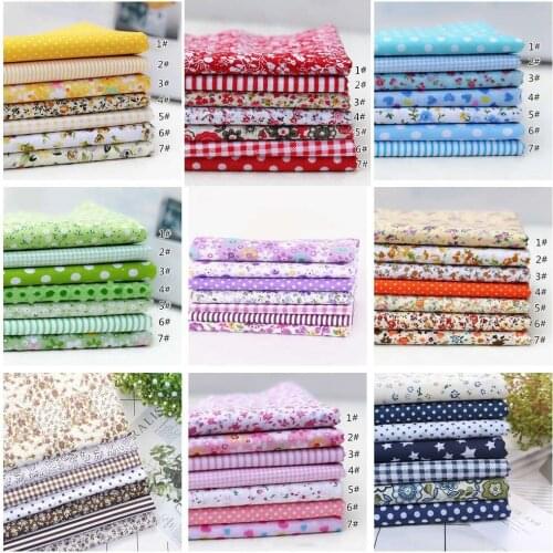 7Pcs Mixed Printed Cotton Sewing Fabric With High Quality DIY Handmade Cloth For Patchwork Needlework 25 * 25cm